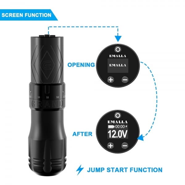 Emalla GRAND Wireless Tattoo Pen - Schwarz