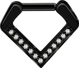 BK 316 V SHAPE SEPTUM CLICKER WITH ZIRCONIA 1,2x8mm WH