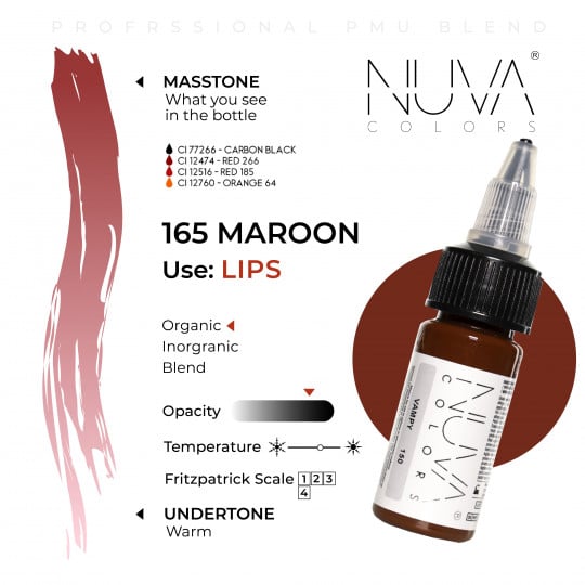 Nuva Colors PMU Pigment - 165 Maroon (15 ml)