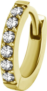 GD 316 HUGGIE HOOP EARRINGS PAVE SETTING (PAIR) 0,8x7mm WH