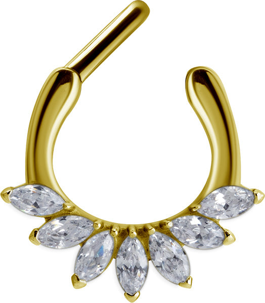 GD 316 SEPTUM CLICKER WITH MARQUISE ZIRCONIA