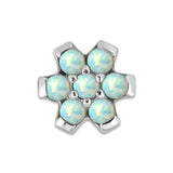 STEEL 316 SYNTHETIC OPAL FLOWER ATTACHMENT
