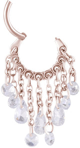 RG 316 HINGED RING WITH PEAR SHAPE AND ROUND STONE DANGLES 1,2x8mm WH