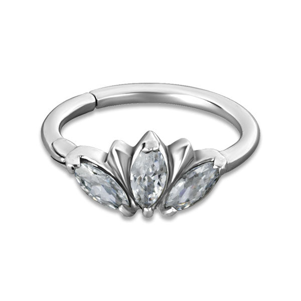 SS 316 HINGED RING W/ZIRCONIA mod.13