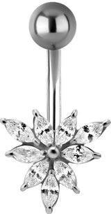 SS 316 JEWEL BANANA 1,6x10mm MARQUISE CLUSTER - WH