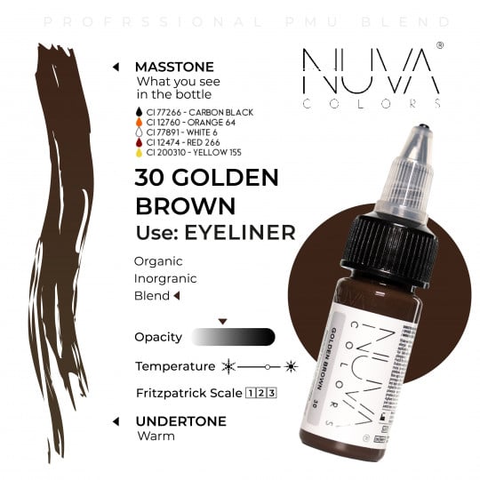 Nuva Colors PMU Pigment - 30 Golden Brown (15 ml)