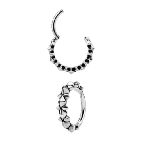 SS 316 HINGED CLICKER (PYRAMIDS & SPIKES) 1,2x10mm