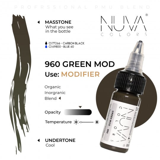 Nuva Colors PMU Modifikator - 960 Green Mod (15 ml)