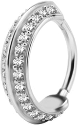 SS 316 HINGED CLICKER 1,2x12mm PREMIUM ZIRCONIA - WH - mod.32