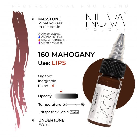 Nuva Colors PMU Pigment - 160 Mahogany (15 ml)