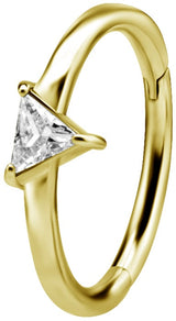 GD 316 HINGED RING SET W. TRIANGLE ZIRCONIA 1,2x12mm WH