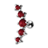 JEWELLED 5 HELIX BARBELL 2/2.5/3/2.5/2