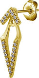 GD 316 V SHAPE EAR STUDS W. EAR JACKET SET (PAIR) 0,8mm WH