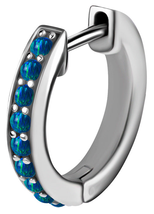 SS 316 OPAL EAR HOOPS SET 0,8x10mm (PAIR)