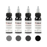 XTreme Ink Tattoofarbe - Graywash Set (4 x 30 ml)