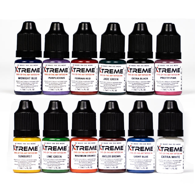 Xtreme Ink Tattoofarbe - 12 Color Set (12 x 7 ml)