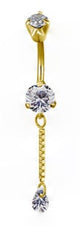 GD 316 MINI DOUBLE JEWEL BELLY BANANAS W/DANGLES 1,6x10mm model 03