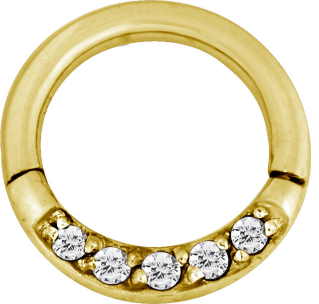 GD 316 HINGED RING SET W. ZIRCONIA (FRONT FACING)