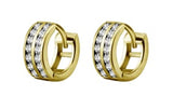 GD 316 HUGGIE HOOP PAVE SETTING 2 ROWS (PAIR) 0,8x10mm WH