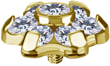 GD TT int MINI JEWELLED FLOWER DISC 1,2mm WH