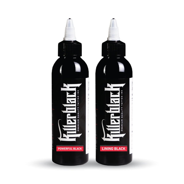 Killerblack Tattoo Ink - Lining Black + Powerful Black (2 x 150 ml) - Europa