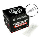 BodySupply sterile Einweg-Pinzette 50 St. - ovale Öffnung