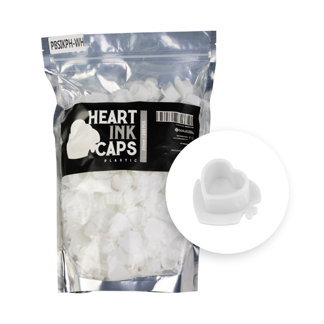 BodySupply Herzförmige Farbkappen aus Kunststoff (25 mm) 200 St.