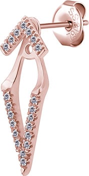 RG 316 V SHAPE EAR STUDS W. EAR JACKET SET (PAIR) 0,8mm WH