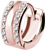 RG 316 HUGGIE HOOP PAVE SETTING 2 ROWS (PAIR) 0,8x10mm WH