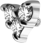 SS 316 int ATTACHMENT 1,2mm CUBIC ZIRCONIA mod. 29 - WH (5mm)