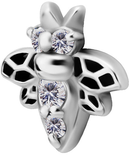 SS 316 int ATTACHMENT 1,2mm CUBIC ZIRCONIA mod. 52 - WH (7mm)