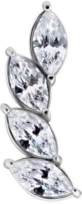 SS 316 int ATTACHMENT 1,2mm CUBIC ZIRCONIA mod. 56L Right - WH (12mm)