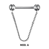 SS 316 NIPPLE CHAIN BARBELL - 1,6x14mm balls 5mm