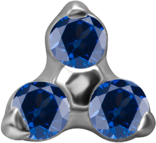 TT int TRINITY SET W/LAB CREATED GEMSTONE 1,2x2,5mm