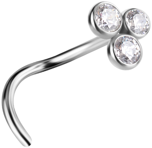 TT PREMIUM JEWEL NOSE STUDS, 0,8mm mod. 05 -WH