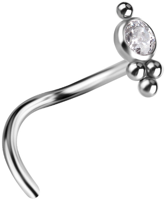 TT PREMIUM JEWEL NOSE STUDS, 0,8mm mod. 07 -WH