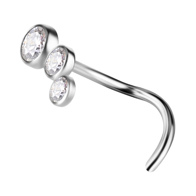 TT PREMIUM JEWEL NOSE STUDS, 0,8mm mod. 04L -WH