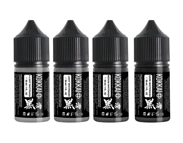 Kokkai Ink Tattoofarbe REACH - Whitewash Set (4 x 30 ml)