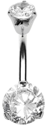 SS 316 BANANA WITH 8mm PRONG SET DOUBLE JEWEL