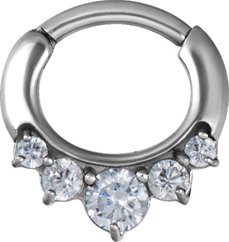 SS 316 JEWELLED CURVED BAR SEPTUM CLICKERS mod 12