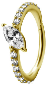 GD 316 HINGED RING SET W. MARQUISE ZIRCONIA 1,2x12mm WH