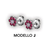 SS 316 FLOWER EAR STUDS W/ ZIRCONIA (PAIR)