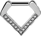 SS 316 V SHAPE SEPTUM CLICKER WITH ZIRCONIA 1,2x8mm WH