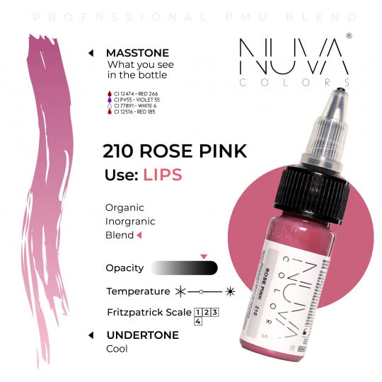 Nuva Colors PMU Pigment - 210 Rose Pink (15 ml)
