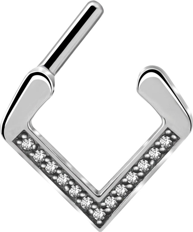 SS 316 V SHAPE SEPTUM CLICKER WITH ZIRCONIA 1,2x8mm WH