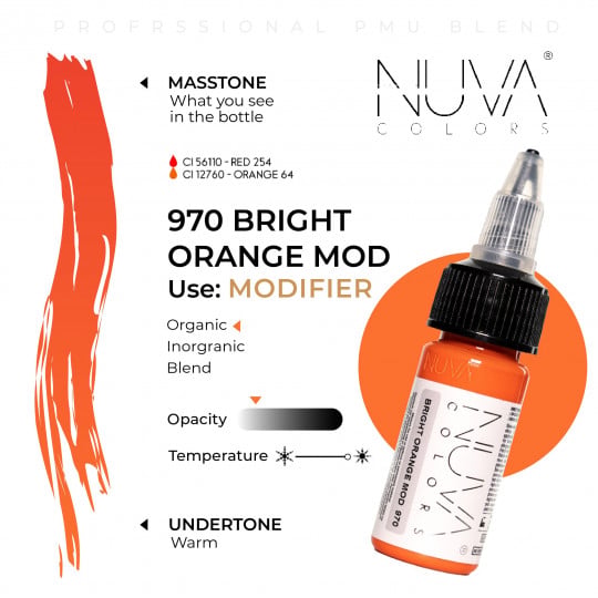 Nuva Colors PMU Modifikator - 970 Bright Orange Mod (15 ml)