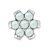 STEEL 316 SYNTHETIC OPAL FLOWER ATTACHMENT