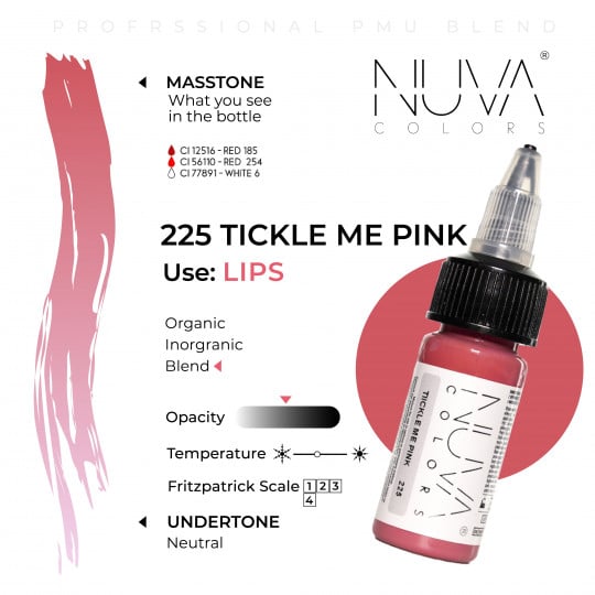 Nuva Colors PMU Pigment - 225 Tickle Me Pink (15 ml)
