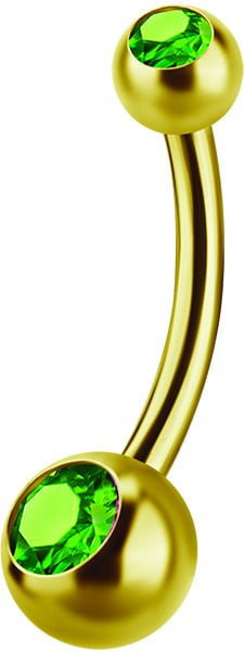 GD 316 6mm DOUBLE JEWEL NAVEL BARBELLS