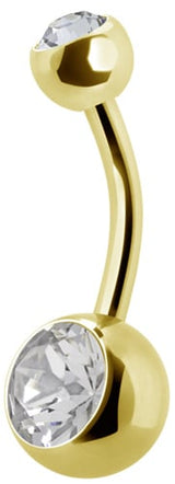 GD 316 8mm DOUBLE JEWEL NAVEL BARBELLS